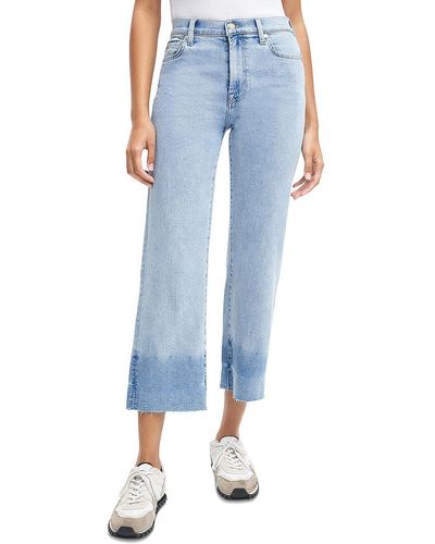7 For All Mankind Alexa Denim Light Wash Cropped Jeans - Blue