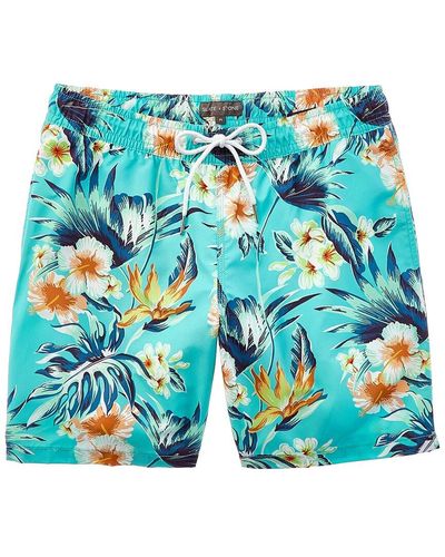 Slate & Stone Novelty Swim Shorts in Light Blue Beach Umbrella — CARY LANE