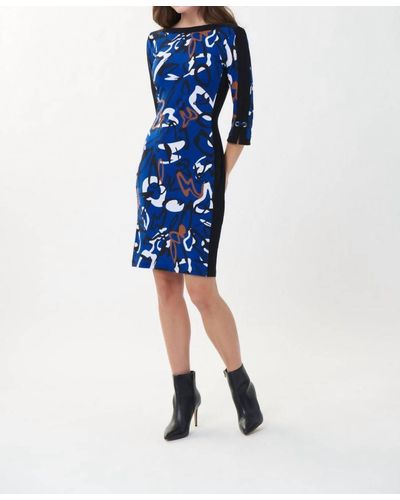 Joseph Ribkoff Royal Saphire Multi Dress - Blue