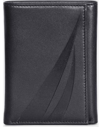 Nautica Leather Trifold Wallet - Black