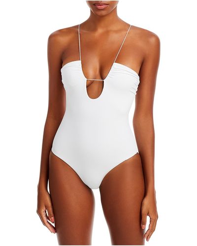 JADE Swim Solid Nylon One-piece Swimsuit - White