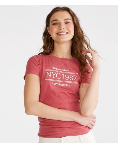 Aéropostale Nyc 1987 Graphic Tee - Red