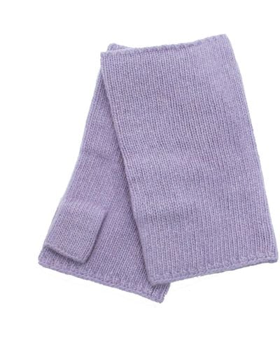 Portolano Cashmere Fingerless Gloves - Purple