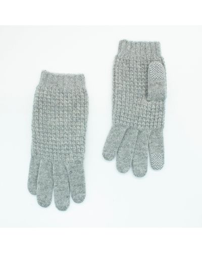 Portolano Cashmere Stitched Tech Gloves - Green