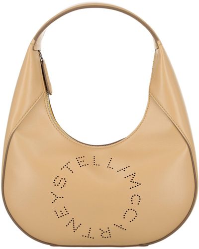 Stella McCartney Logo Hobo Shoulder Bag - Natural
