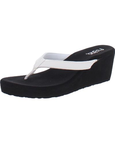 Flojos Olivia Casual Wedge Heel Wedge Sandals - Black