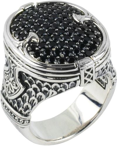 Konstantino Plato Sterling Silver & Spinel Pave Ring Dmk2014-292 Size 10 - Metallic