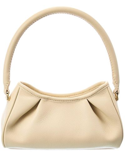 Elleme Dimple Small Leather Hobo Bag - White
