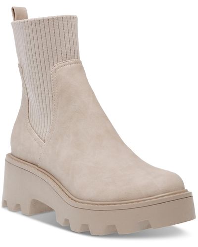 DV by Dolce Vita Villa Faux Leather Block Heel Mid-calf Boots - Natural