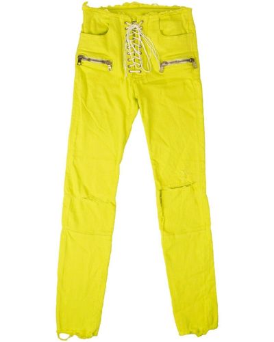 Unravel Project Lace Up Pants - Neon - Yellow