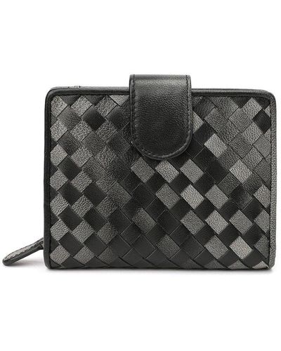 Tiffany & Fred Woven Leather Wallet - Black