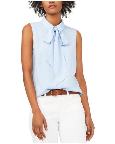 Riley & Rae Camryn Collared Belted Blouse - Blue
