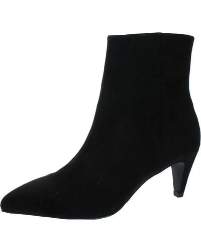 Dolce Vita Sabryna Pointed Toe Kitten Heel Ankle Boots - Black