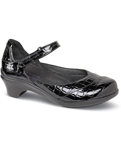 Aravon Maya Flat Shoes - Medium Width In Black Croc