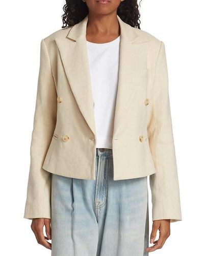 A.L.C. A. L.c. River Jacket Barely Linen Double-breasted Blazer - Natural