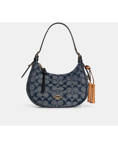 COACH Kleo Hobo In Signature Chambray - Blue