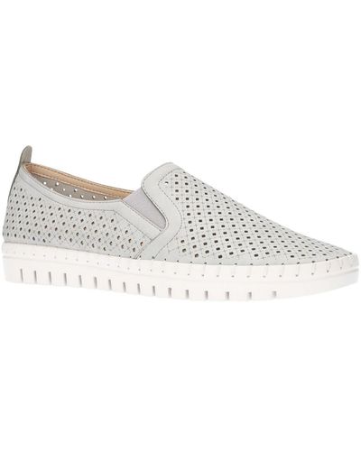 Easy Street Fresh Faux Leather Perforated Loafers - White