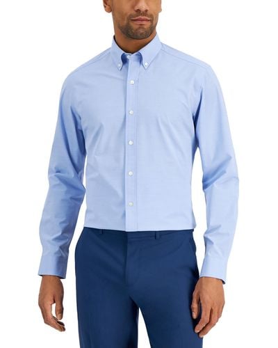Club Room Slim Fit Collar Button-down Shirt - Blue