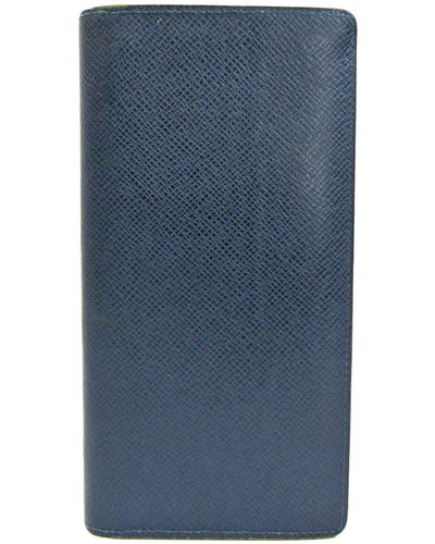 Louis Vuitton Portefeuille Brazza Leather Wallet (pre-owned) in Blue for Men