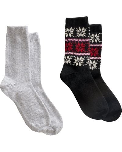 Hue Snowflake Boot Socks 2-pack - White