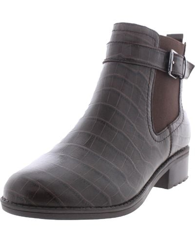 Easy Spirit Rae Buckle Zip Up Ankle Boots - Gray