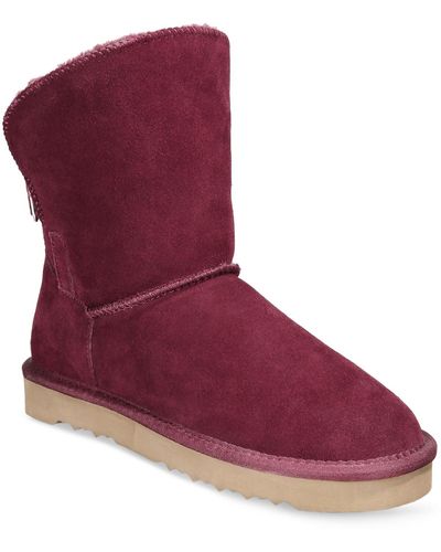 Style & Co. Teenyy Suede Pull On Ankle Boots - Purple