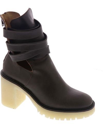 Free People Jesse Leather Cut-out Booties - Black