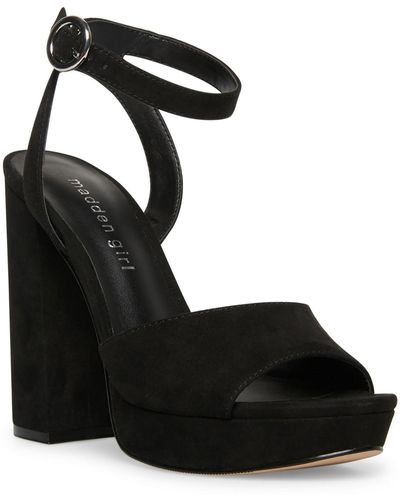 Madden Girl Summit Platform Ankle Strap Heels - Black