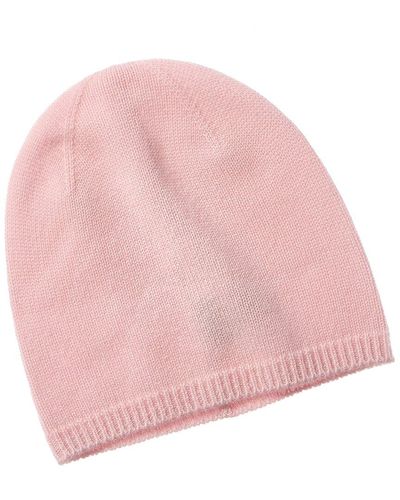 Phenix Solid Slouch Cashmere Beanie - Pink