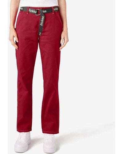 Dickies High Waisted Carpenter Pants - Red