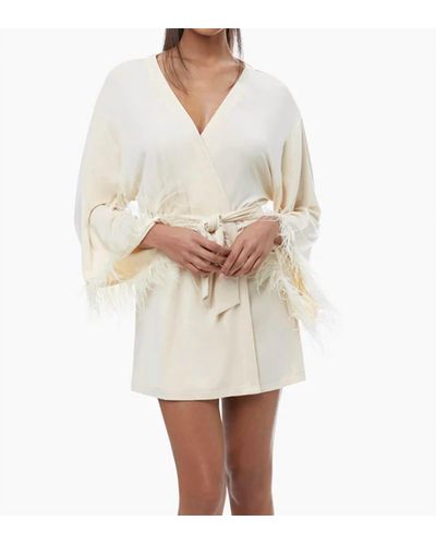 WeWoreWhat Feather Robe - White