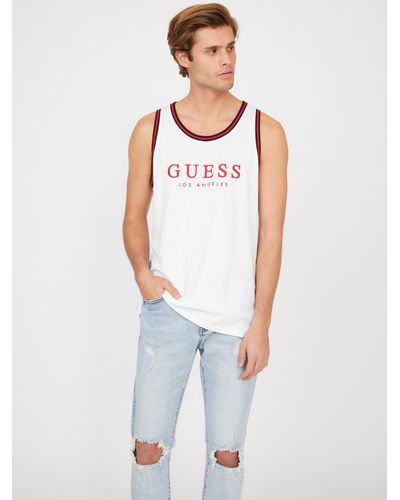 Guess Factory Nichols Embroidered Logo Tank - White