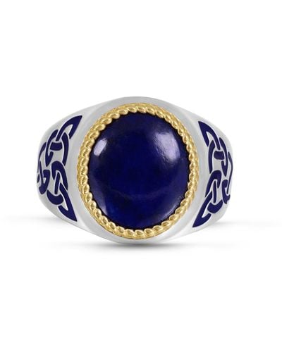 Monary Lapis Lazuli Stone Signet Ring - Blue