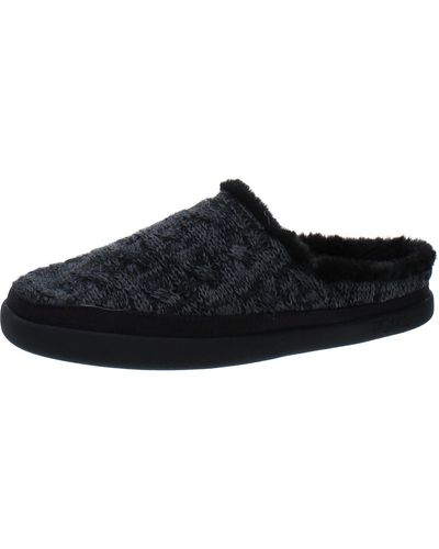 TOMS Faux Shearling Slip-on Loafer Slippers - Black