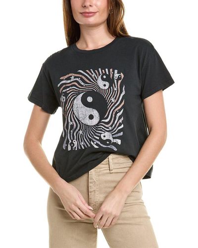 Girl Dangerous Yin Yang Psychedelic T-shirt - Black