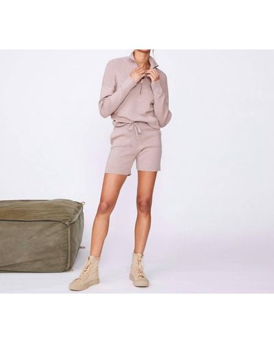 Monrow Cashmere Blend Sweater Shorts I - Red