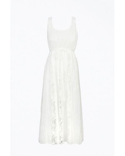 Adelyn Rae Vivian Lace Cotton-voile Midi Dress - White