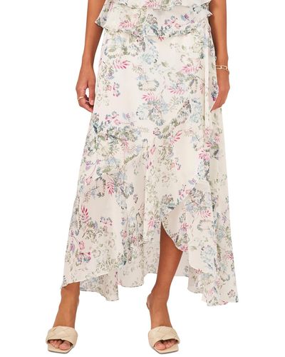 Vince Camuto Plus Breezy Dandelion Dandelion Tiered Maxi Skirt - Multicolor