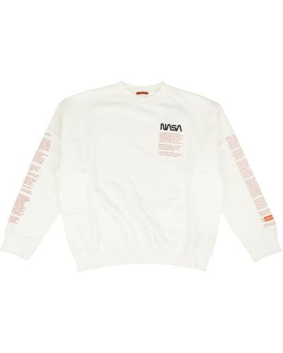 Heron Preston White Nasa Crew Neck Sweatshirt