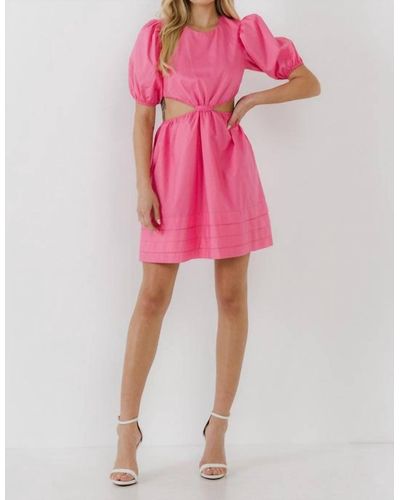 English Factory Cut-out Detail Mini Dress - Pink