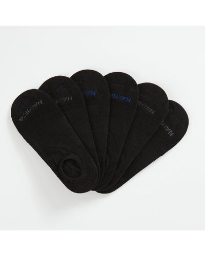 Nautica Logo Stretch Liner Socks, 6-pack - Black