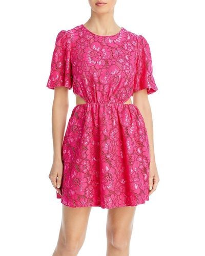 Wayf Lace Short Mini Dress - Pink