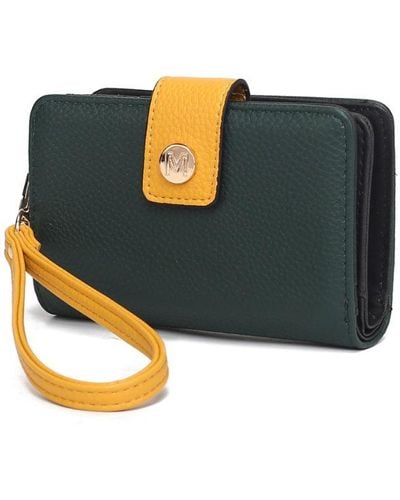 MKF Collection by Mia K Shira Color Block Vegan Leather Wallet With Wristlet By Mia K - Brown