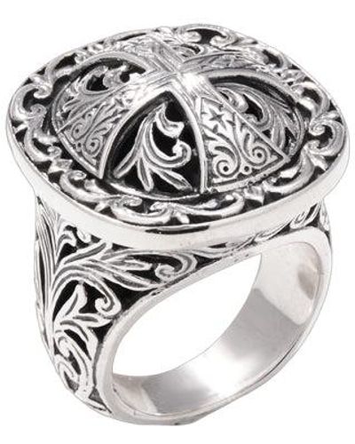 Konstantino Classic Sterling Cross Ring Dmk1979-131 S7 - White