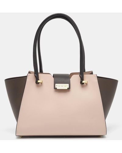 Zac Posen /old Rose Leather Eartha Tote - Natural