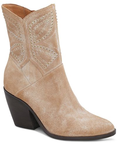 Lucky Brand Lakelon Suede Studded Cowboy - Brown