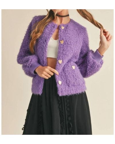 ..,merci Colorful Faux Shearling Jacket In Purple