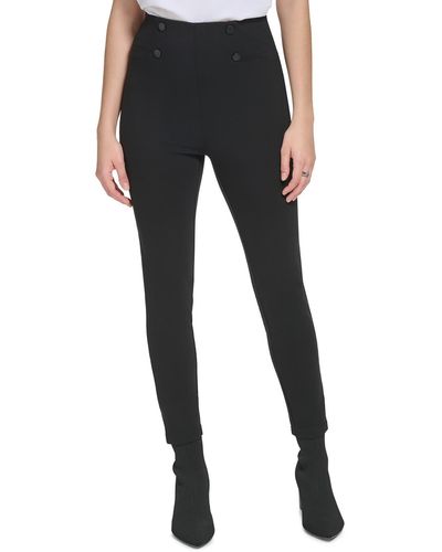 Calvin Klein High Rise Cropped Skinny Pants - Black