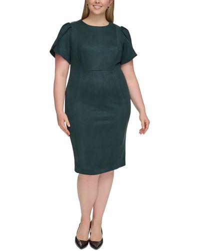 Calvin Klein Plus Office Professional Sheath Dress - Green