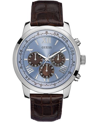 Guess Factory Blue And -tone Multifunction Watch - Gray